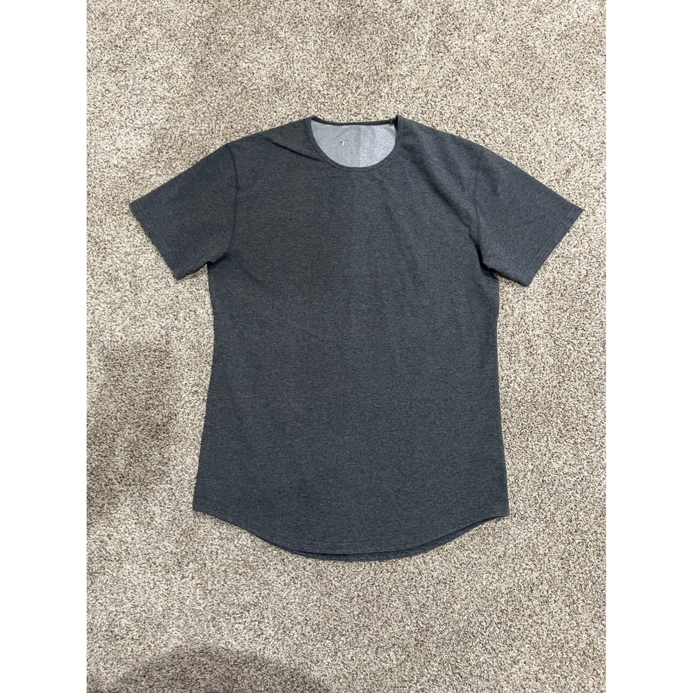 BYLT Basics Mens Drop-Cut T-Shirt Charcoal Heather Grey Short Sleeve Size Large